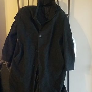 Long black wool coat